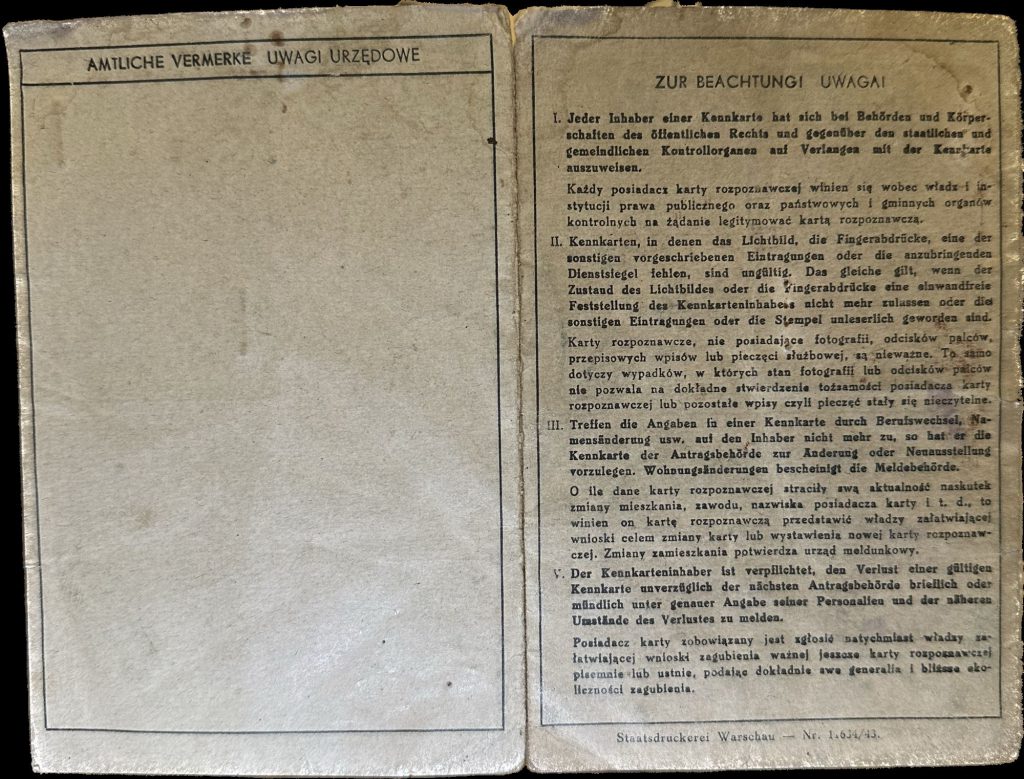 WW2, world war 2, general government identification card