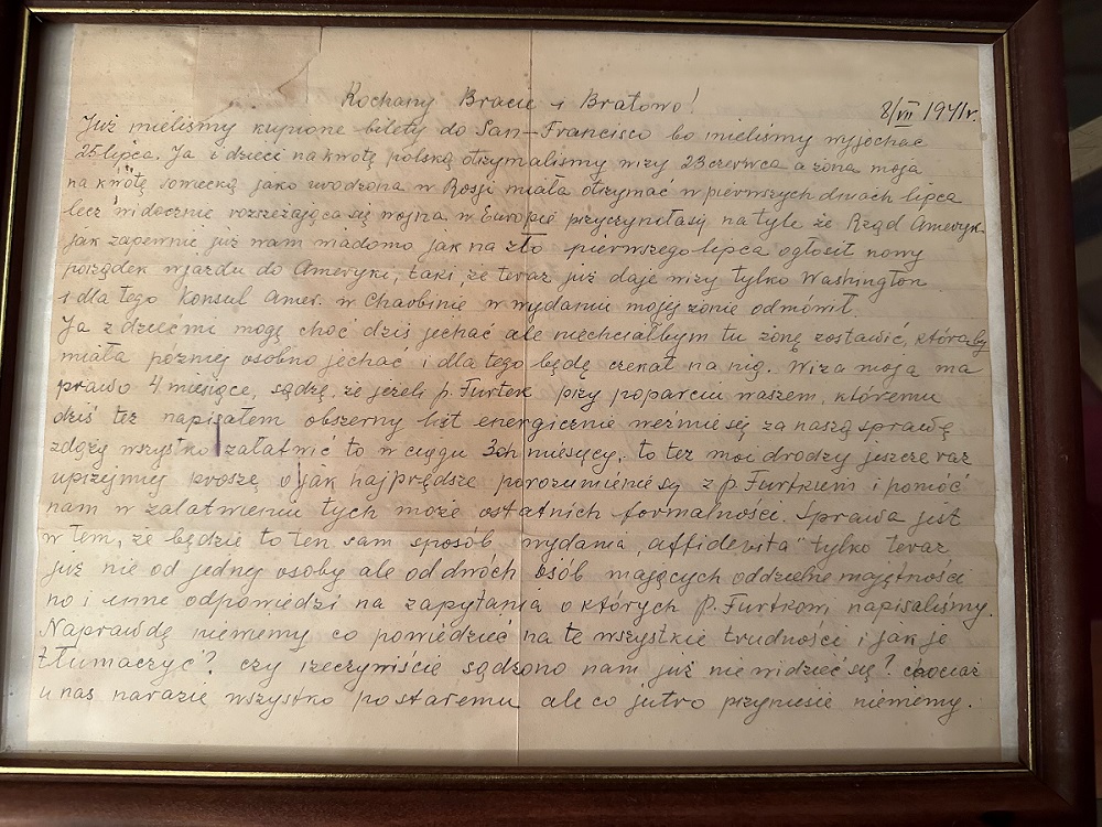 Pole Writes From Manchuria Seeking Visa in 1941