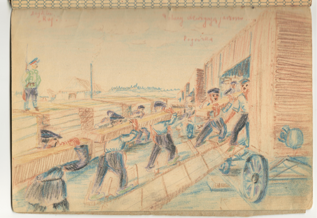 Siberian Labor Camp Workers Sketch